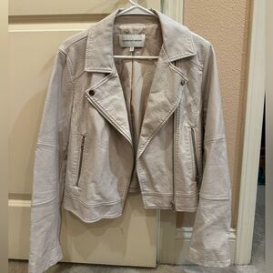 cupcakes & cashmere Light Beige Leather Jacket